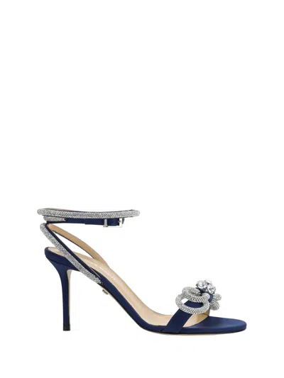 Mach & Mach Double Bow Sandals In Blue