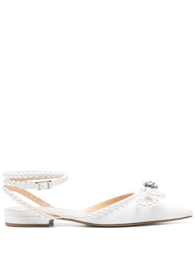 Mach&mach Double-bow Satin Ballerinas In White