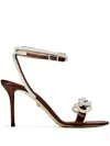 MACH & MACH DOUBLE BOW SATIN SANDALS