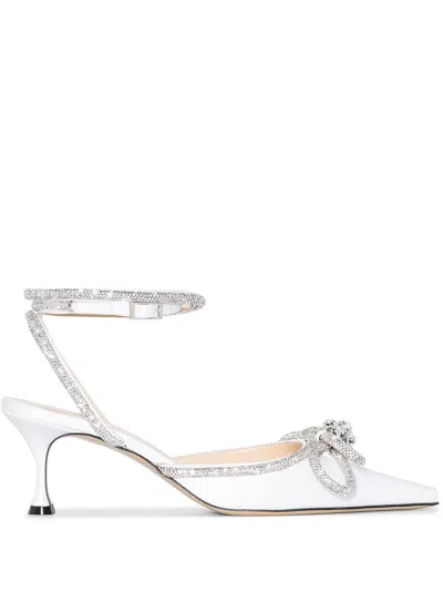 Mach & Mach Double Bow Slingback Decolletã© In White