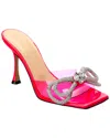 Mach&mach Double Bow Square Vinyl & Leather Mule In Pink