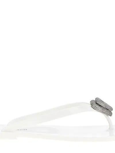 Mach&mach Double Heart Sandals White In Gray