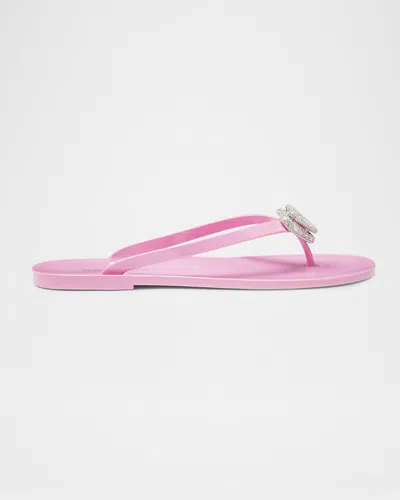 MACH&MACH DOUBLE HEART RUBBER THONG SANDALS