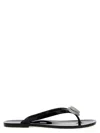 Mach&mach Mach & Mach Black Rubber Double Heart Thong Flip Flops