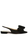 Mach&mach Bow-detail Leather Ballerinas In Black