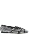 Mach&mach Crystal Net Square Toe Ballerinas With Straps 10mm By Mach