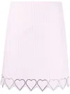 Mach&mach Pink Heart Trim Miniskirt In Pink