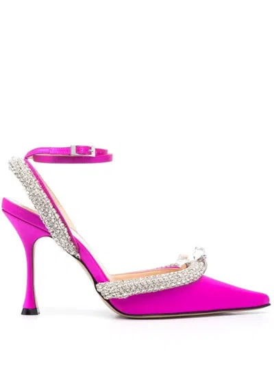 MACH&MACH FUCHSIA CRYSTAL EMBELLISHED PUMPS