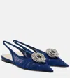 Mach&mach Galaxy 15 Embellished Slingback Flats In Blue
