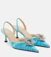 Mach&mach Slingback-pumps Galaxy 65 Aus Satin In Blau