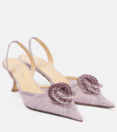 Mach&mach Galaxy 65 Tulle Slingback Pumps In Pink