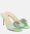 Mach&mach Galaxy 85 Embellished Tulle Mules In Green