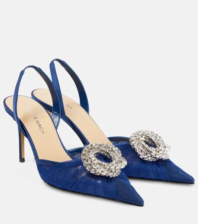 Mach&mach Galaxy 85 Tulle Slingback Pumps In Blue