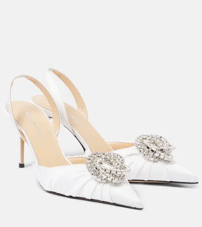 Mach&mach Galaxy Embellished Slingback Pumps In White