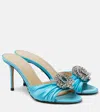 Mach&mach Galaxy Embellished Tulle Mules In Blue