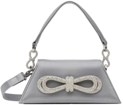 Mach & Mach Gray Double Bow Samantha Small Bag In Black