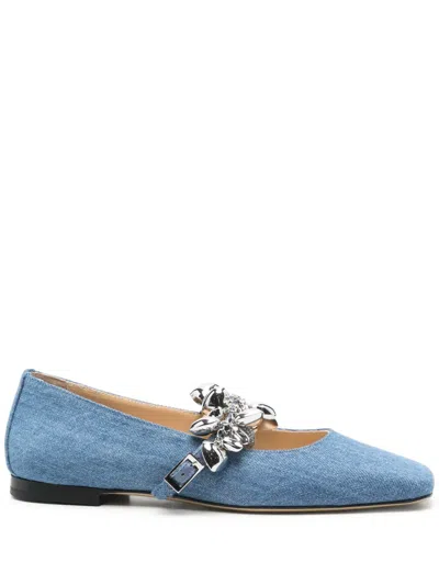 MACH&MACH HEART-CHARM BALLET FLATS