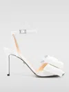 Mach&mach Mach E Mach Satin Le Cadeau Sandals With Double Bow In White
