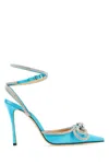 Mach&mach Women's Mach E Mach Satin Pumps With Crystals In Oceanblue
