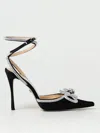 Mach&mach Double Bow 65mm Crystal-embellished Pumps In Black Satin In Black
