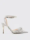 Mach&mach Double Bow Embellished Pvc Pumps In Gold
