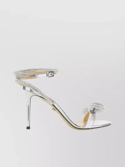 Mach & Mach Jeweled Calfskin Stiletto Sandals In Metallic