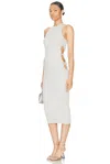 Mach&mach Knit Cutout Mini Dress With Crystal Bows In Grey