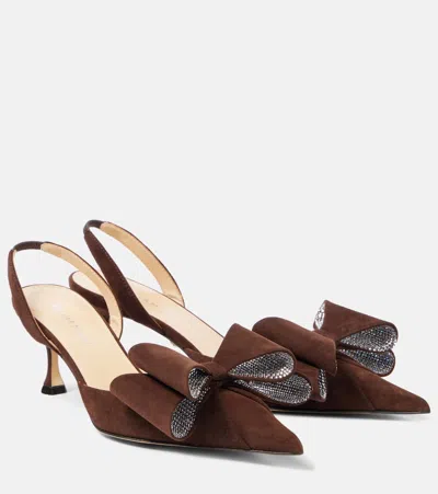 Mach & Mach Le Cadeau 65 Suede Pumps In Brown