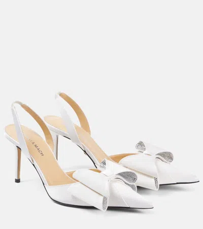 Mach&mach Le Cadeau 85 Satin Slingback Pumps In White