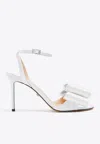 Mach&mach Cadeau Satin Bow Ankle-strap Sandals In White