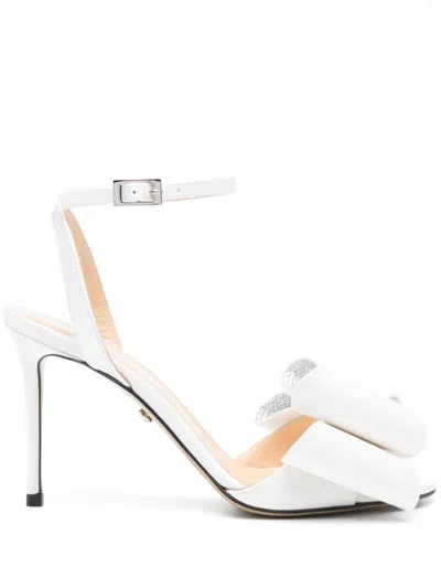 Mach&mach Cadeau Round Toe Satin Sandal In White