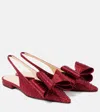 Mach&mach Le Cadeau Embellished Slingback Ballet Flats In Red