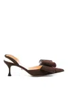 Mach&mach Le Cadeau Bow Slingback Pumps In Brown