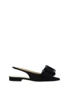 Mach&mach Bow-detail Leather Ballerinas In Black