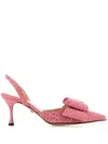 Mach&mach Le Cadeau Suede Slingback Pumps In Pink