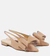 Mach&mach Le Cadeau Suede Slingback Flats In Beige