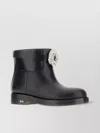 Mach&mach Leather Ankle Boots Jewel Detail In Black