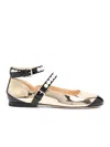 Mach&mach Leather Ballet Flats Stud Detailing In Black