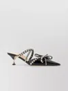 Mach&mach Leather Stiletto Mules Metal Studs In Black