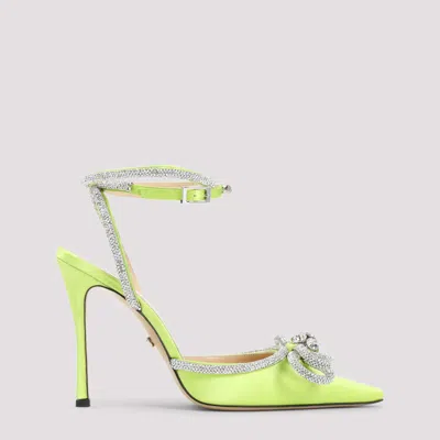 Mach&mach Double Bow Crystal Pumps In Yellow