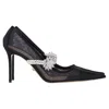Mach&mach Lotus 95 Crystal Embellished Mesh Pumps