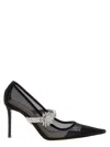 Mach&mach Lotus 95 Crystal Embellished Mesh Pumps