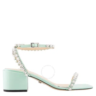 Mach&mach 60mm Rhinestone-embellished Sandals In Green