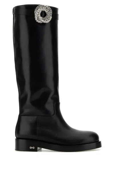ロングブーツ MACH & MACH Black leather Galaxy Riding boots Mach&mach Women Black Leather Galaxy Riding Boots | ModeSens