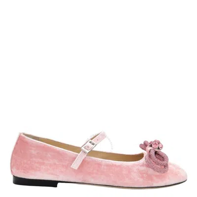 Mach&mach Mach & Mach Bow-detail Mary Jane Flats In Pink
