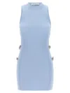 Mach&mach Blue Crystal-cut Minidress In Blue
