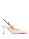 Mach&mach Mach & Mach Crystal Cuba Nude Patent Leather Slingback 85mm Shoes In Pink