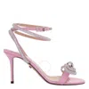 Mach&mach Mach & Mach Crystal Double Bow Sandals In Pink