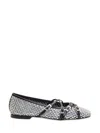 Mach&mach Crystal Net Square Toe Ballerinas With Straps 10mm By Mach