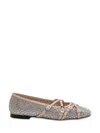 Mach&mach Ballet Flats With Crystal Embellishment And Adjustable Loops